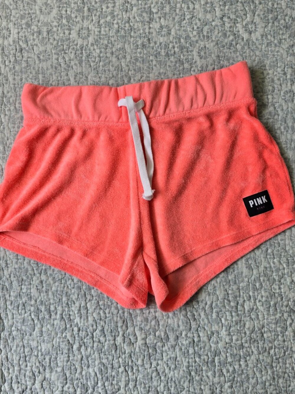 NWOT PINK Victoria's Secret Coral Terry Cloth Shorts, XS